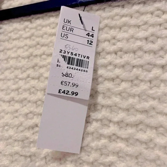 TOPSHOP Ivory Pretty Chunky Wrap Cardigan 12 - Picture 6 of 9